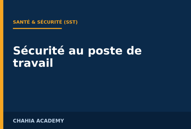 Couverture — Sécurité au poste de travail
