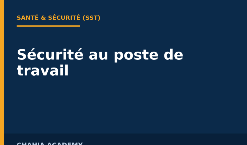 Couverture — Sécurité au poste de travail