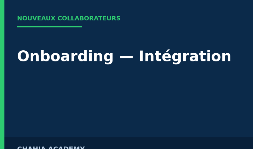 Couverture — Onboarding — Intégration