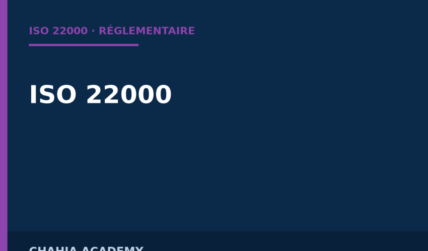 Couverture — ISO 22000