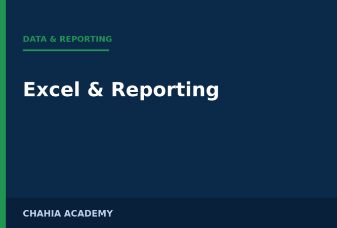 Couverture — Excel & Reporting
