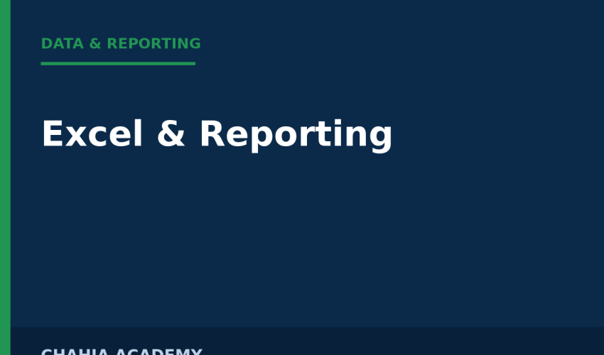 Couverture — Excel & Reporting
